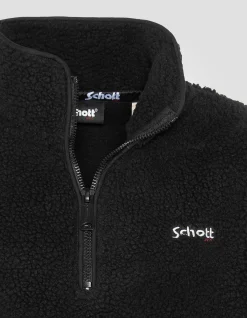 Sweatshirt camionneur noir en sherpa - NOIR