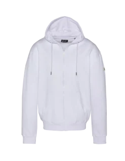 Sweatshirt à capuche blanc uni zippé - BLANC