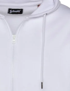 Sweatshirt à capuche blanc uni zippé - BLANC