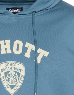Sweatshirt à capuche bleu jean imprimé NYPD - BLEU JEAN