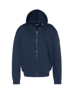 Sweatshirt à capuche bleu marine uni zippé - MARINE