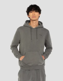 Sweatshirt à capuche charbon, effet délavé - CHARBON