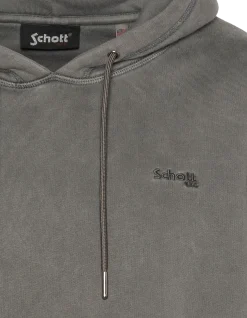 Sweatshirt à capuche charbon, effet délavé - CHARBON