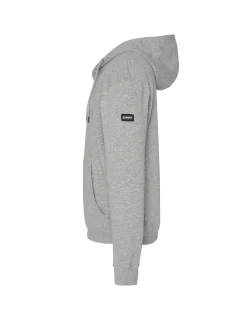 Sweatshirt à capuche gris chiné uni zippé - GRIS CHINÉ