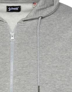 Sweatshirt à capuche gris chiné uni zippé - GRIS CHINÉ