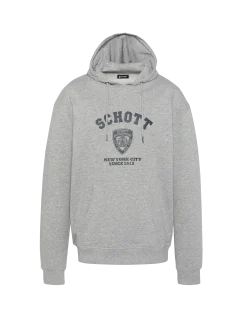 Sweatshirt à capuche gris chiné imprimé NYPD - GRIS CHINÉ
