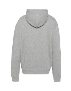 Sweatshirt à capuche gris chiné imprimé NYPD - GRIS CHINÉ