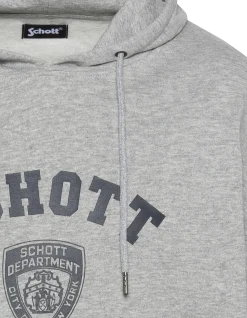 Sweatshirt à capuche gris chiné imprimé NYPD - GRIS CHINÉ