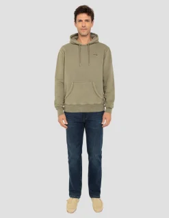 Sweatshirt à capuche kaki, effet délavé - KAKI