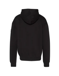 Sweatshirt à capuche noir uni zippé - NOIR