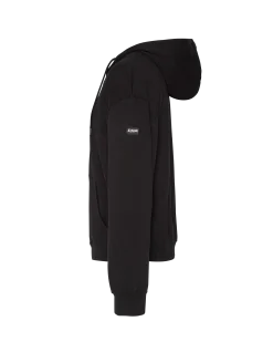 Sweatshirt à capuche noir uni zippé - NOIR