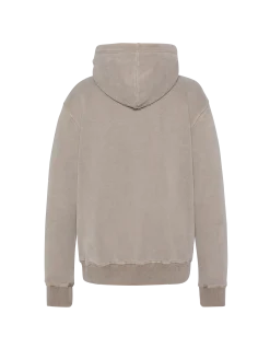 Sweatshirt à capuche taupe, effet délavé - TAUPE