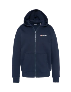 Sweatshirt à capuche zippé bleu marine enfant - MARINE