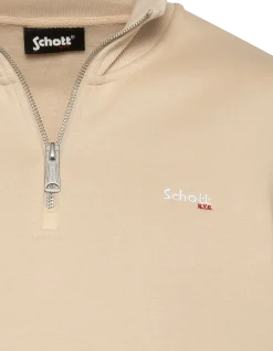 Sweatshirt col camionneur beige clair en molleton épais - BEIGE CLAIR