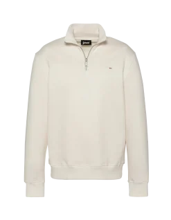 Sweatshirt col camionneur blanc cassé en molleton épais - BLANC CASSÉ