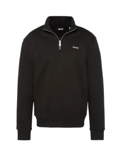 Sweatshirt col camionneur noir en molleton épais - NOIR