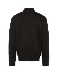 Sweatshirt col camionneur noir en molleton épais - NOIR