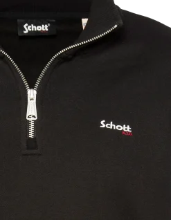 Sweatshirt col camionneur noir en molleton épais - NOIR