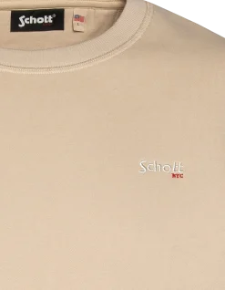 Sweatshirt col rond beige clair en molleton épais - BEIGE CLAIR