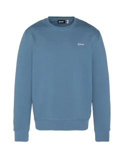 Sweatshirt col rond bleu acier en molleton épais - BLEU ACIER