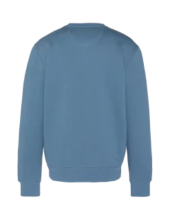 Sweatshirt col rond bleu acier en molleton épais - BLEU ACIER