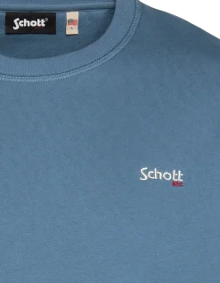 Sweatshirt col rond bleu acier en molleton épais - BLEU ACIER