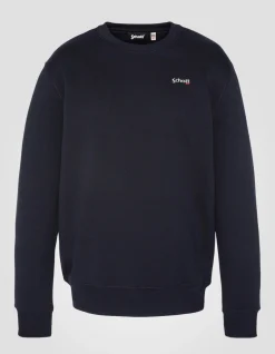 Sweatshirt col rond bleu marine en molleton épais - MARINE