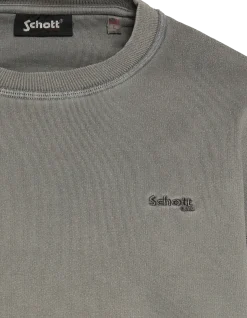 Sweatshirt col rond charbon, effet délavé - CHARBON