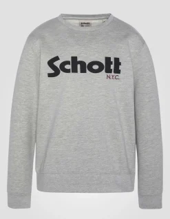 Sweatshirt col rond gris chiné enfant - GRIS CHINÉ