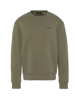 Sweatshirt col rond kaki, effet délavé - KAKI