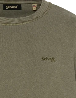 Sweatshirt col rond kaki, effet délavé - KAKI