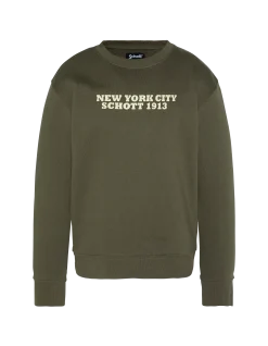 Sweatshirt col rond kaki imprimé enfant - KAKI