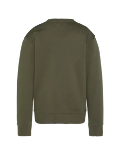 Sweatshirt col rond kaki imprimé enfant - KAKI