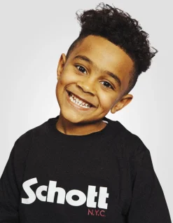 Sweatshirt col rond noir enfant - NOIR