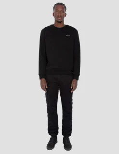 Sweatshirt col rond noir en molleton épais - NOIR