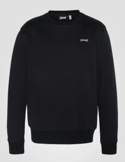 Sweatshirt col rond noir en molleton épais - NOIR