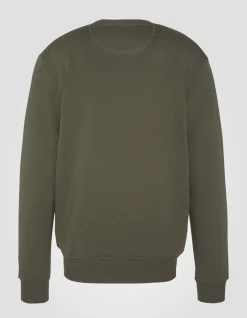 Sweatshirt col rond sage kaki en molleton épais - SAGE KAKI