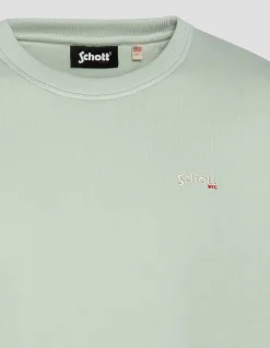 Sweatshirt col rond sage pastel en molleton épais - SAGE PASTEL