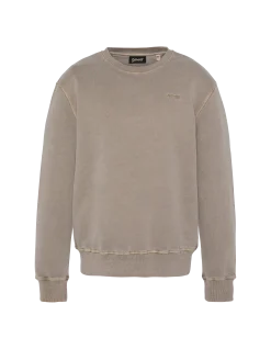 Sweatshirt col rond taupe, effet délavé - TAUPE