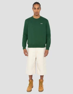 Sweatshirt col rond vert en molleton épais - VERT