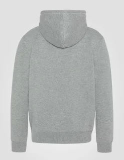 Sweatshirt gris chiné à capuche en molleton épais - GRIS CHINÉ