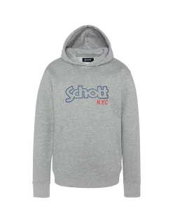Sweatshirt gris chiné à capuche imprimé enfant - GRIS CHINÉ