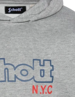 Sweatshirt gris chiné à capuche imprimé enfant - GRIS CHINÉ