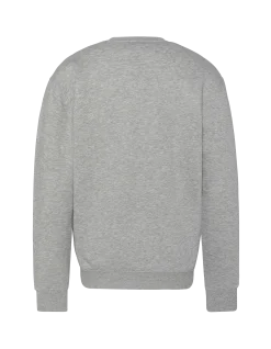 Sweatshirt gris chiné à col rond - GRIS CHINÉ