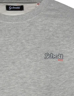 Sweatshirt gris chiné à col rond - GRIS CHINÉ