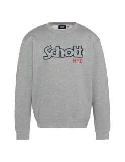 Sweatshirt gris chiné col rond - GRIS CHINÉ