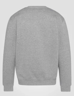 Sweatshirt gris chiné à col rond - GRIS CHINÉ