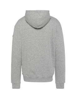 Sweatshirt gris chiné uni à capuche - GRIS CHINÉ