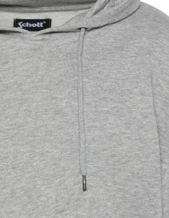 Sweatshirt gris chiné uni à capuche - GRIS CHINÉ