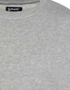Sweatshirt gris chiné uni col rond - GRIS CHINÉ